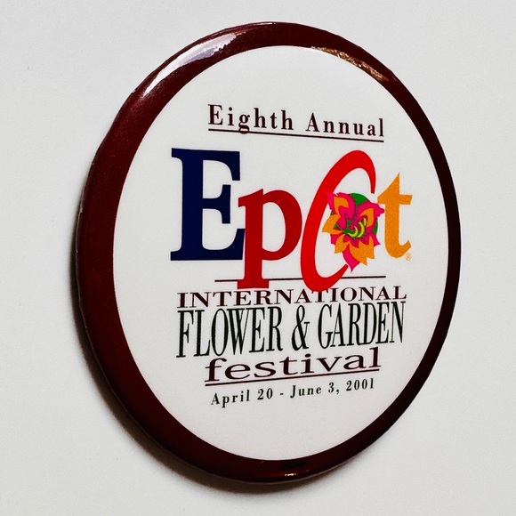 Epcot 8TH Annual International Flower & Garden Festival Disney Button Pin 2001 - Picture 3 of 4